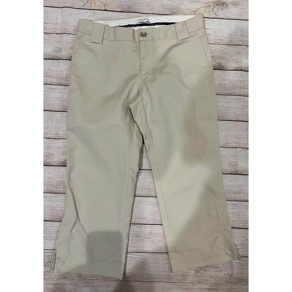 Banana Republic Pants Martin Crop Chino Stretch Slit Ankle Hem Beige Women 10
